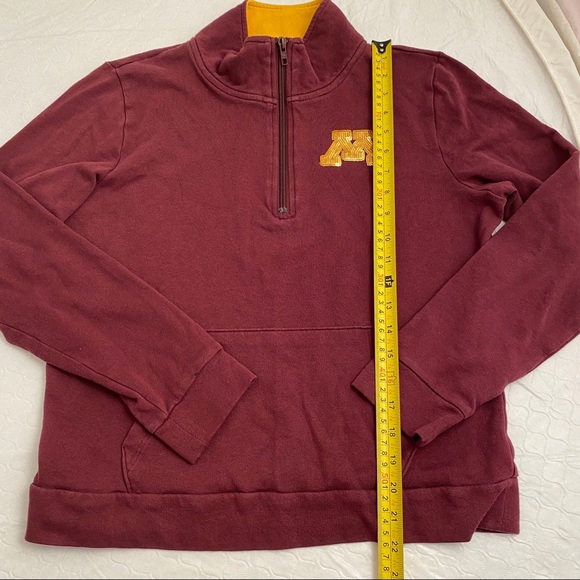 Victoria’s Secret PINK Minnesota Gophers burgundy gold quarter zip pullover - Picture 5 of 7